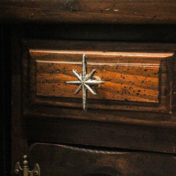 Set of 6 Antique Silver Finish Mid Century Modern Starburst Drawer Pulls Knobs - Picture 4 of 12